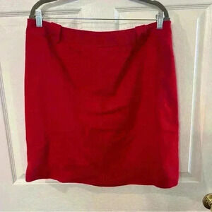 Talbots Wool Blend Red Mini Skirt Christmas Holiday Winter Size 14 Petite EUC